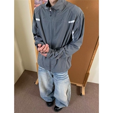 户外拼接立领冲锋防晒外套男夏季美式运动夹克JK121-P57，男装防晒衣，星座208-5