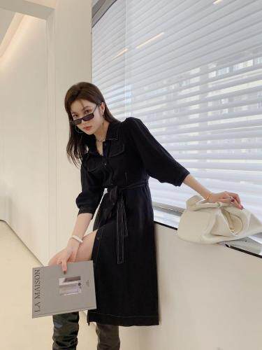 早秋新款明线连衣裙，女装连衣裙，ZHOU CHU