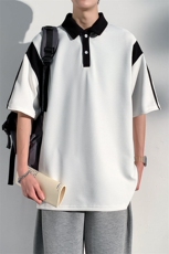 夏季新款休闲短袖T恤男宽松百搭POLO打底衫，男装Polo衫，星座1206-1（原A206-1）
