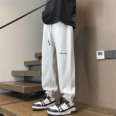 2025秋冬装华棉刺绣休闲裤宽松卫裤潮男K8766/特P35花灰5，男装休闲裤，电商A094