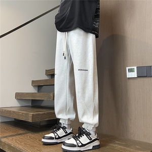 2025秋冬装华棉刺绣休闲裤宽松卫裤潮男 K8766/特P35 花灰5图片