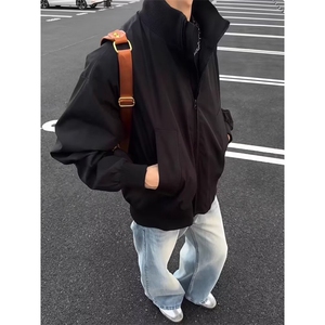 美式bomber飞行员夹克外套男春秋季高级感痞帅cleanfit短款棒球服