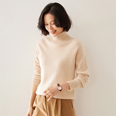 2024秋季新款女士高领长袖短款套头35%羊绒衫，女装羊绒衫，澳煜绒
