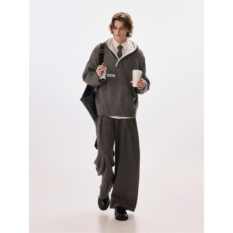 拼色连帽绞花纹男士毛衣秋冬季cleanfit男装衣服MY38-P73,男装针织衫/毛衣,星座308B-2