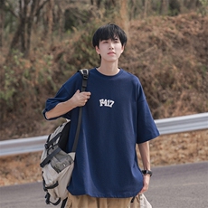 B225-T9210-P40-X55美式街头嘻哈小LOGO简约百搭情侣T恤短袖，男装T恤，电商B225
