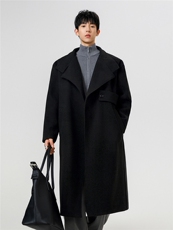 原创毛呢大衣男中长款风衣男长款大码男F729款P125数据白底D，男装风衣，星座401