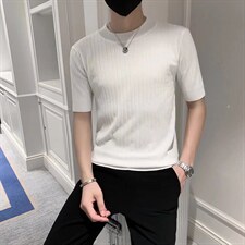 男春季潮韩版宽松百搭情侣冰丝短袖针织衫S246P35，男装针织衫/毛衣，星座1116-2