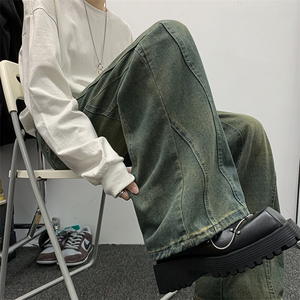 2024秋冬新款港风牛仔裤百搭休闲做旧高街裤潮N01581-P60图片