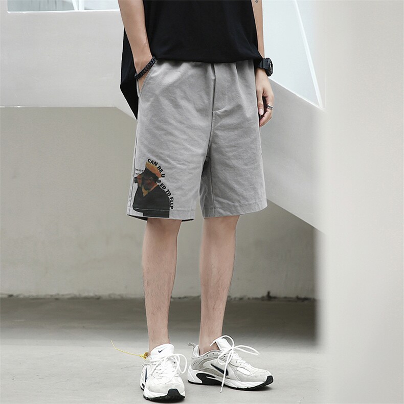 A003-HK7015-P40夏装男士时尚印花个性潮流休闲短裤港风,男装休闲裤,电商A003