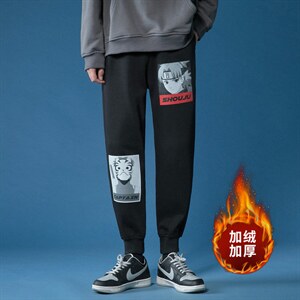 ！秋冬百搭加绒加厚潮流休闲运动裤港风卫裤WK333P35加绒P45图片