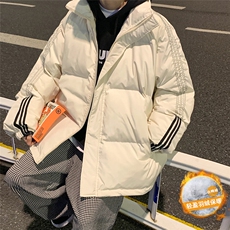 冬季加厚保暖条纹织带拼接立领白鸭绒羽绒YR110特批P135控228，男装羽绒服，电商A247
