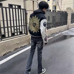 【现货一千件】DJK1033-批68网红刺绣重工毛呢夹克潮牌男夹克外套图片