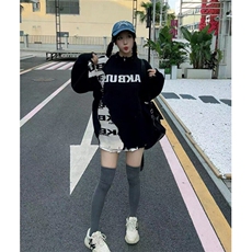 美式复古磨破拼接毛衣男女款设计感圆领宽松休闲针织衫MY284，男装针织衫/毛衣，星座1116A（原606A-3）