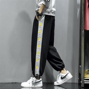 2021春秋款 灰墙灰色宽松休闲印花秋季九分裤A061-K708-P50图片