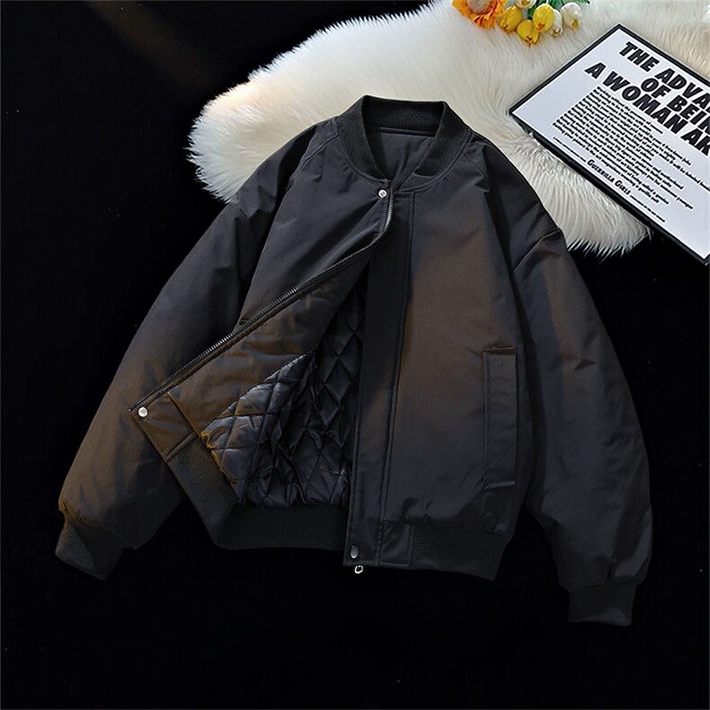 冬季clean纯色棒球服领棉服加厚短款棉衣HZ8815-特P68不议价,男装棉衣,星座610B-1