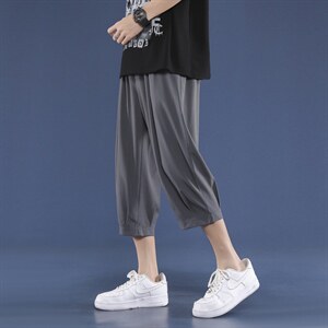 2023夏薄款运动休闲裤男士冰丝新款潮流七分裤2077-特批20，男装休闲裤，星座718-1