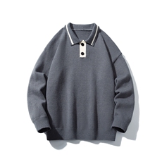 1日系白底POLO衫领潮流毛衣大码M-5XL针织衫男外套男8720P60控88，男装Polo衫，星座226-2