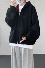8XL-M美式复古撞色连帽水洗夹克男高级感做旧情侣外套JK1327P88，男装夹克，电商D206-1