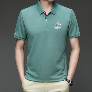 polo衫男夏季免烫短袖t恤男高级感商务休闲半袖体恤HMQ322-P58图片
