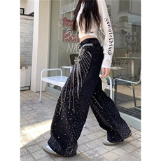H171-P63女童阔腿裤夏装2025新款女大童薄款洋气山本裤，男装休闲裤，电商B323A