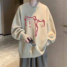 半高领毛衣男士大码针织衫男毛线衣男M18378-P45加绒款-P65，男装针织衫/毛衣，电商A040