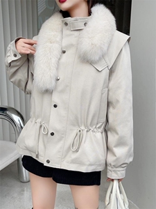 2022狐狸毛羽绒派克服图片
