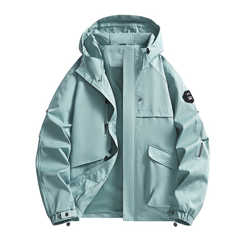 春秋户外冲锋衣男女同款防风防水连帽工装外套登山服夹克2481-P75,男装夹克,星座1403A