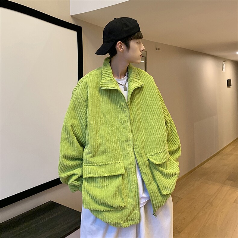 Wt163-P61港风纯色灯芯绒外套图片