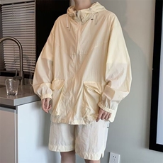 山系连帽外套男士春夏季新款潮牌户外登山休闲短裤防水工装套装，男装风衣，星座1210-1