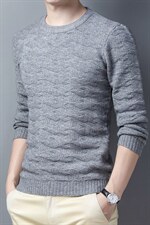 Z3082男士2023年秋冬新款长袖圆领针织衫休闲打底衫P60图片