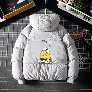 MY16090-P100 加厚加绒连帽棉衣男大码棉服男面包服男图片