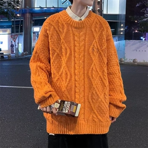 美式街头设计感圆领毛衣男慵懒风休闲针织衫GM04P32图片