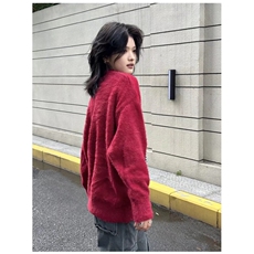 水貂绒毛衣女加厚秋冬气质保暖内搭慵懒宽松半高领打底针织衫，男装T恤，星座506A