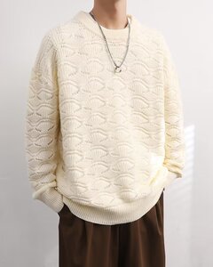 冬季套头男休闲长袖文艺针织衫毛衣圆领ins青春流行潮直筒型图片