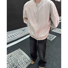灯芯绒拼接双层外套杏色夹克外套棒球领JK3，男装夹克，星座1116A-1（原606A）
