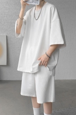 套装男2025夏季新款港风宽松提花大码设计运动套装TZ6325-P45，男装休闲套装，星座214-3
