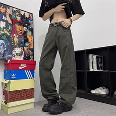 休闲裤男士韩版潮流高街帅气直筒百搭2025夏季ins长裤K6371-P55，男装休闲裤，星座412-3