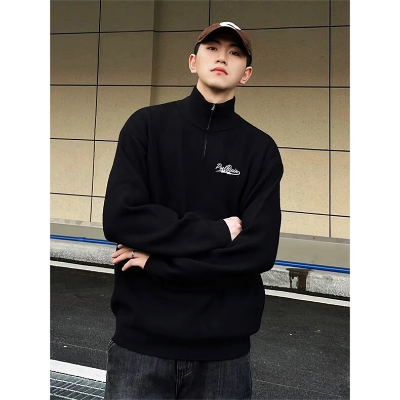 抖音得物美式全棉可翻领立领卫衣半拉链印花外套卫衣A1105，女装短外套，电商A443