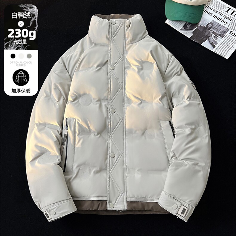 冬季立领羽绒服男加厚臂章羽绒衣外套青年潮男士A266-88683-P165图片