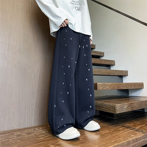 311B-1-1951-P37控69秋冬潮流弯刀裤休闲宽松直筒裤长裤图片