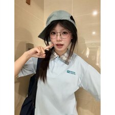 H1055-p35广州格子布polo领体恤T恤，男装T恤，星座617A-2