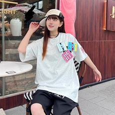 万针全刺绣工艺抖音得物高品质260克重磅纯棉双纱美式高街短袖T恤，男装T恤，电商A486