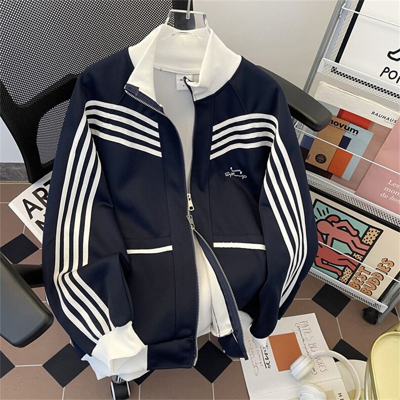 美式条纹撞色运动夹克男卫衣HW116P50,男装夹克,星座1116-2