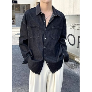 衬衫男长袖夏季2025春秋新款ins休闲牛仔工装衬衣男士外套 CC22图片