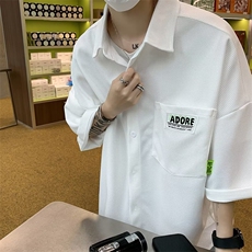 衬衫潮流夏季百搭青春流行五分袖男简约方领新款AK15P32，男装衬衫，星座1116-2