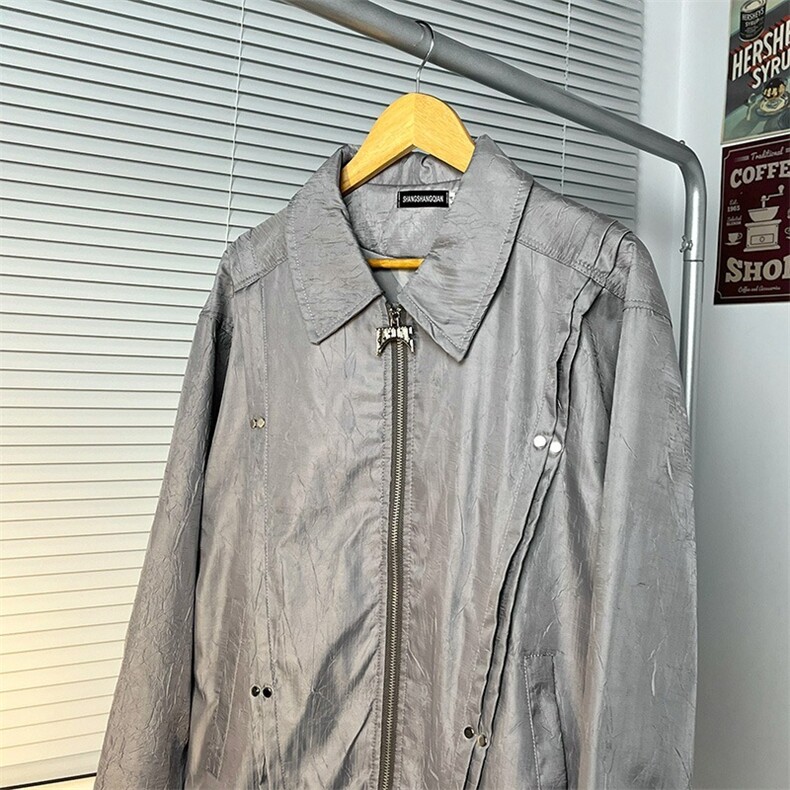 外套男春秋季新款设计感小众痞帅美式高街宽松休闲夹克JK644-P49,男装夹克,星座208-5