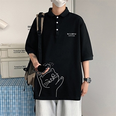 PL57133-P35翻领短袖polo衫男大码胖子半袖t恤男有领保罗衫模特，男装Polo衫，电商A040
