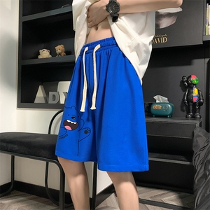 HD74131-P22 华夫格短裤男大码宽松五分裤男直筒中裤图片