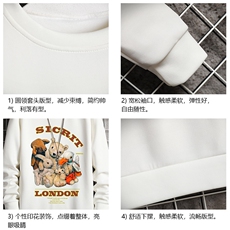 T4216-P25加绒款-P35简约帅气百搭长袖t恤男大码胖子卫衣网格，男装卫衣，电商A040A