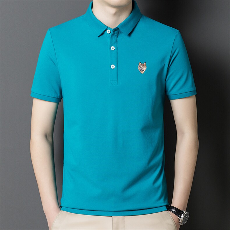 夏季新款男士翻领短袖t恤中年有领男装上衣服休闲POLO衫图片